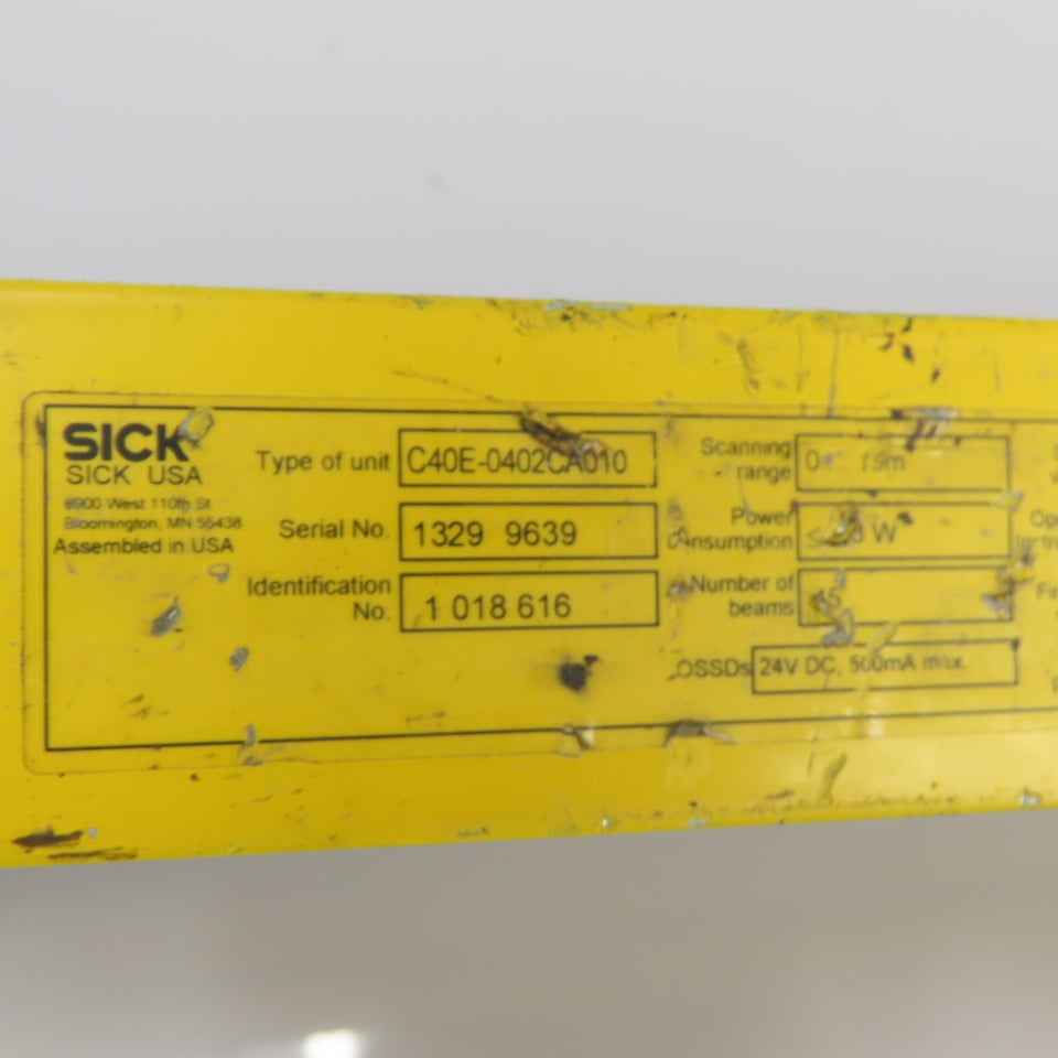 SICK C40E-0402CA010 C4000 Standard Safety Light Curtain Receiver 450mm 24VDC