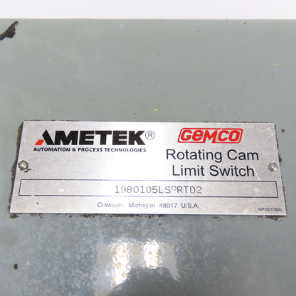 AMETEK Gemco 1980105LSPRTD2 Rotating Cam Limit Switch W/ Drive Sprocket