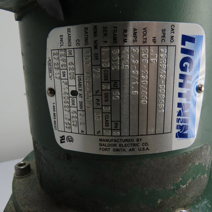Lightnin X5Q75 0.75HP AC Electric Motor Mixer Agitator 230/460V 3Ph 1725RPM