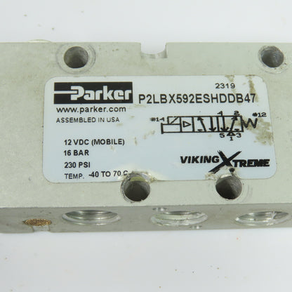 Parker P2LBX592ESHDDB47 Viking Xtreme Directional Control Valve 12VDC 230 PSI