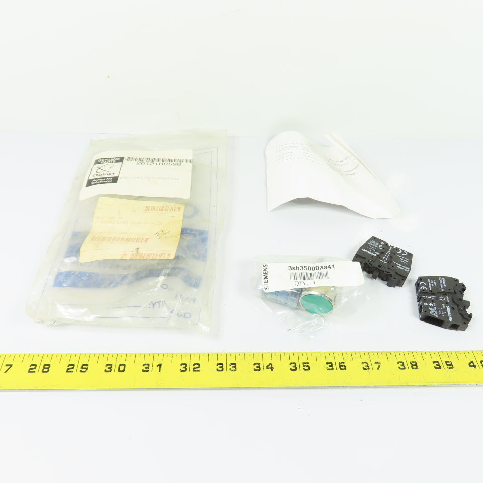 Quincy 3SB3500-0AA41 Green Push Button Kit with 2NO Contact Blocks