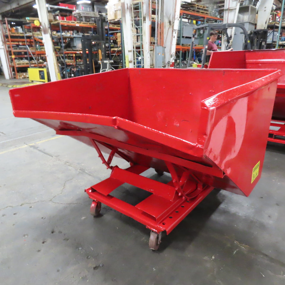 1-1/2 (1.5) Cubic Yard Self Dumping Trash Scrap Hopper W/ Casters 57 x 67" x 39"