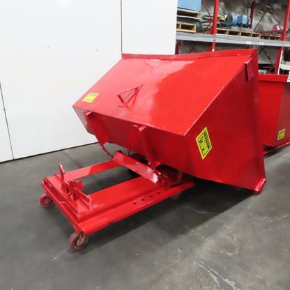 1-1/2 (1.5) Cubic Yard Self Dumping Trash Scrap Hopper W/ Casters 57 x 67" x 39"