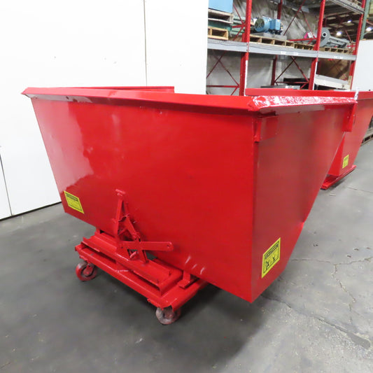 1-1/2 (1.5) Cubic Yard Self Dumping Trash Scrap Hopper W/ Casters 57 x 67" x 39"