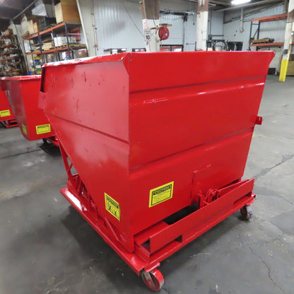 Galfab LD2.5 2.5 Cubic Yard Self Dumping Trash Scrap Hopper W/ Casters