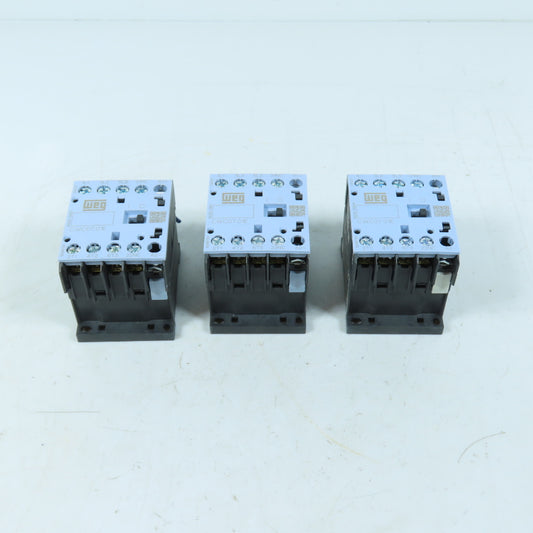 WEG CWC07.01E Contactor 24VDC Coil 18A 600V 5HP Lot Of 3