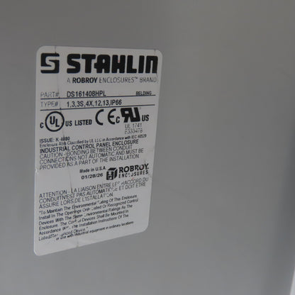 Stahlin DS161408HPL 16" x 14" x 8" Fiberglass Electrical Control Panel Enclosure
