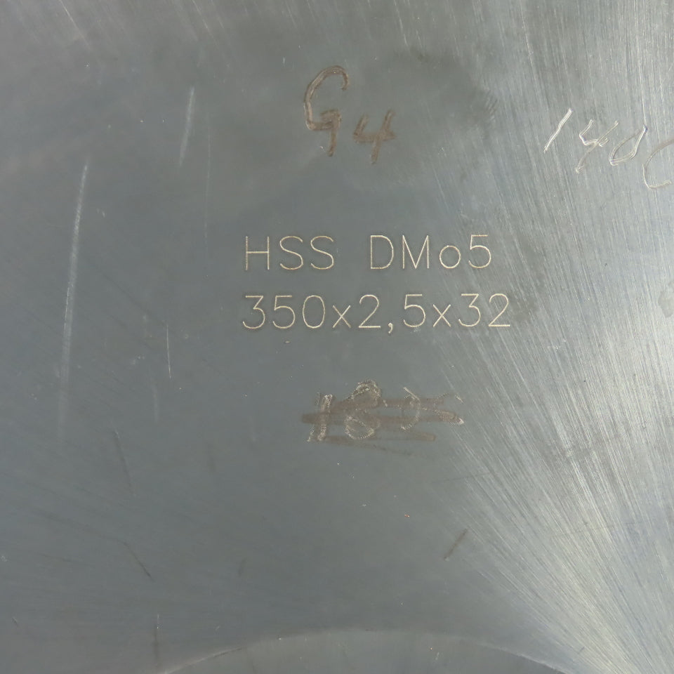 350x2.5x32 HSS DMo5 Cold Saw Blade 350mm x 2.5mm x 32mm