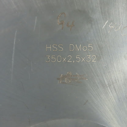 350x2.5x32 HSS DMo5 Cold Saw Blade 350mm x 2.5mm x 32mm