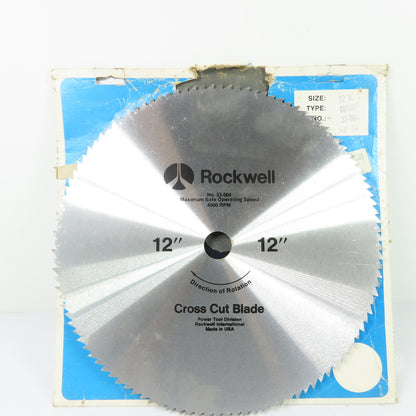 Rockwell 33-004 12" Cross Cut Blade 4000 RPM 1" 5/8" Arbor