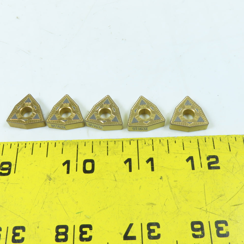 Kennametal WNMG080408RN Trigon Carbide Turning Insert TiN Coated Lot of 5