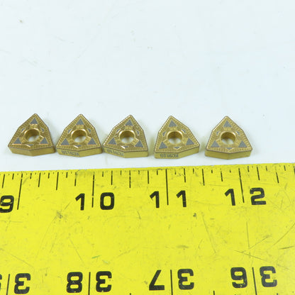 Kennametal WNMG080408RN Trigon Carbide Turning Insert TiN Coated Lot of 5