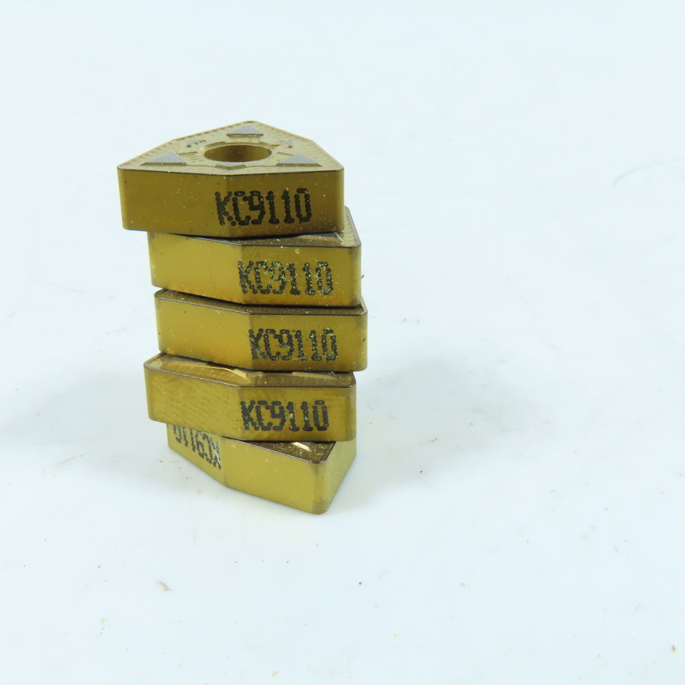 Kennametal WNMG080408RN Trigon Carbide Turning Insert TiN Coated Lot of 5
