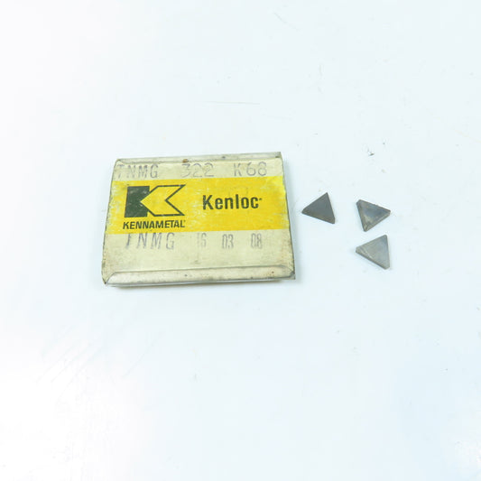 Kennametal TNMG 322 K68 Kenloc Carbide Turning Insert TiN Coated Lot Of 3