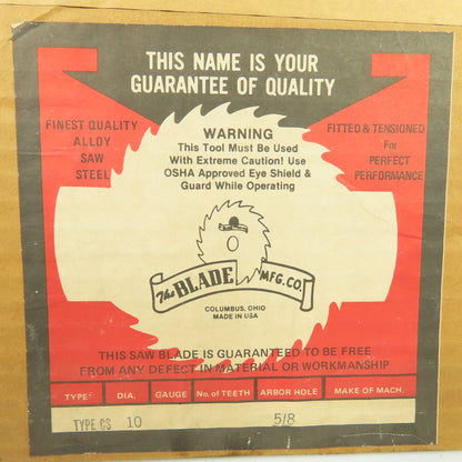 Rockwell 34-017 10" Carbide Tipped Rip Saw Blade 5/8" Arbor