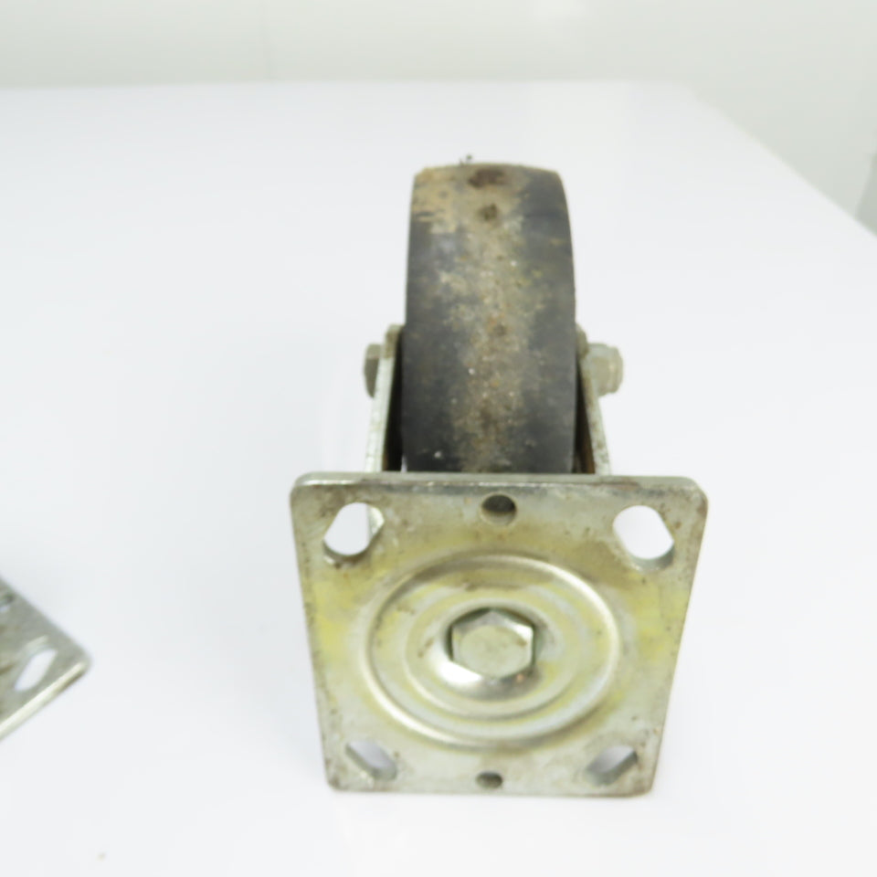 Heavy Duty 6" OD Swivel Industrial Casters 7-1/2" Tall Set of 4