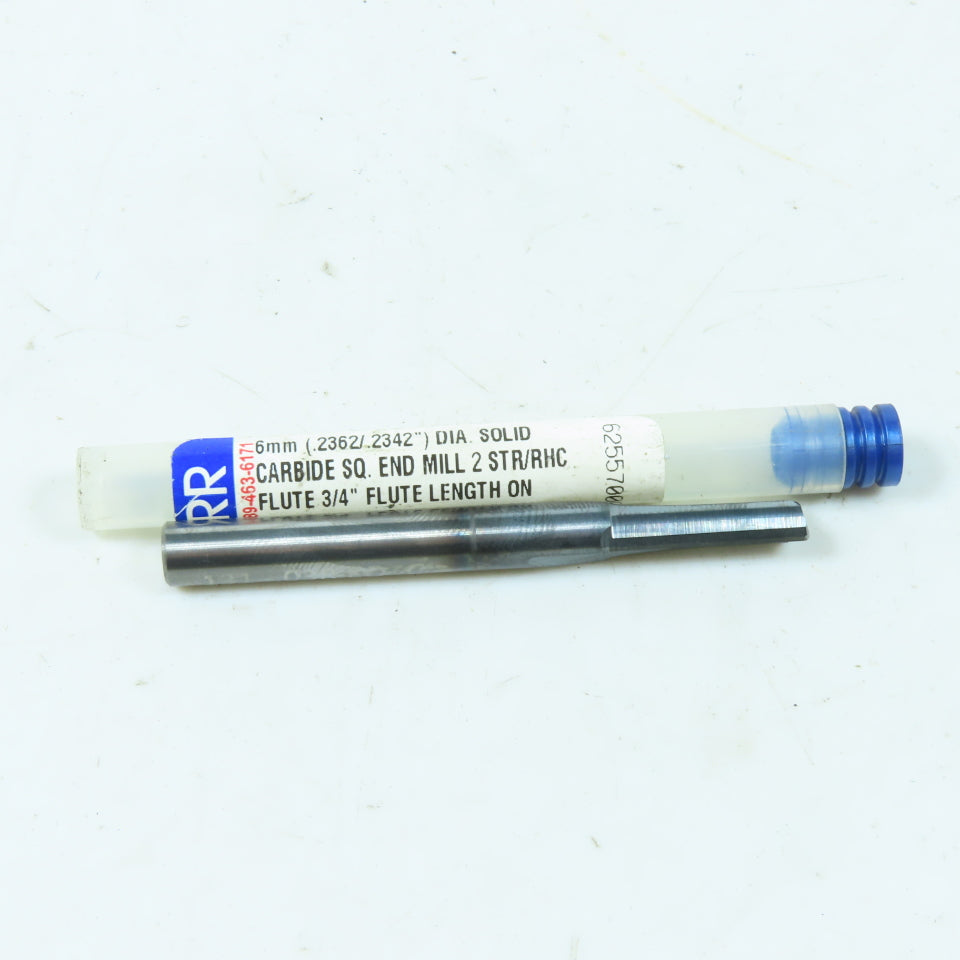 Garr 6mm Diam. Solid Carbide Square End Mill 1/4" Shank