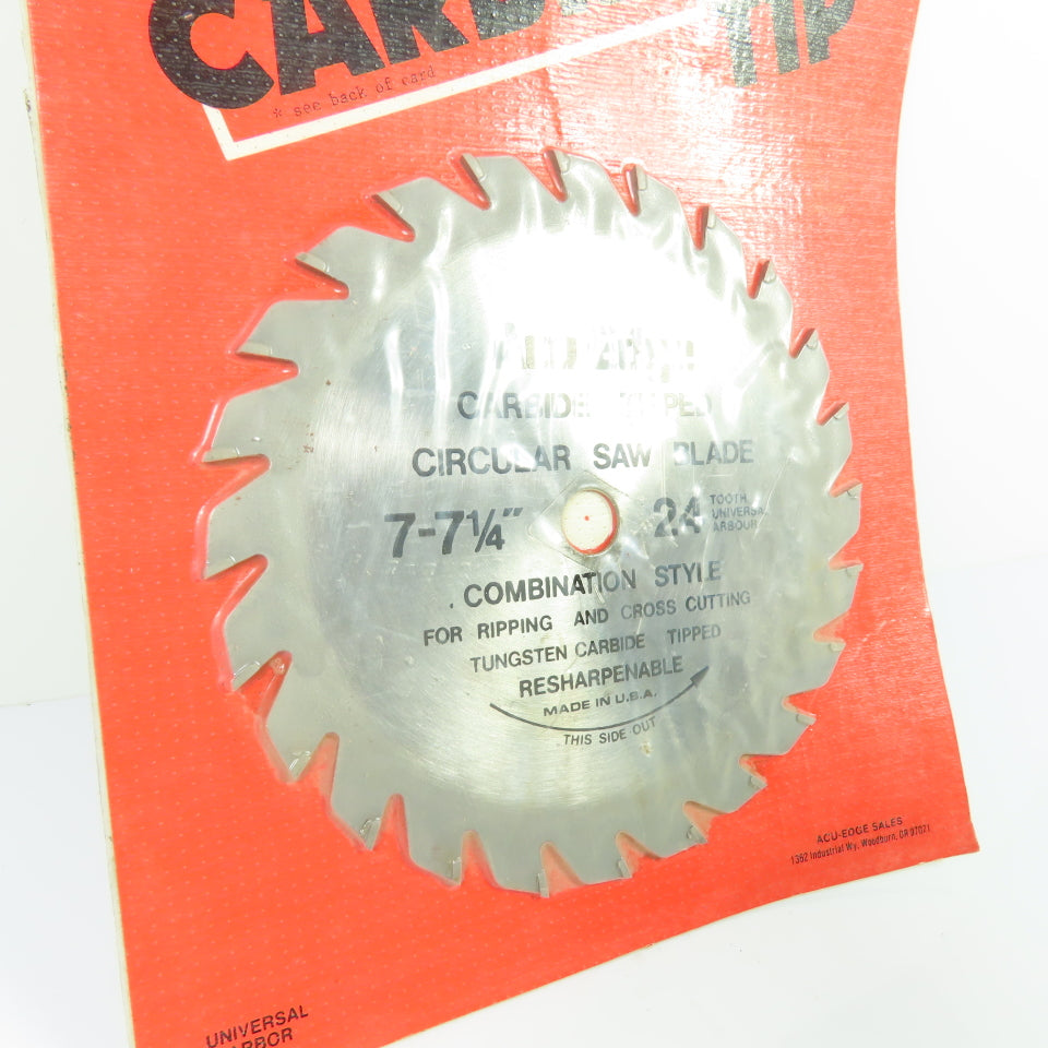 Acu-Edge AC 725 7-7 1/4" Carbide Tipped Circular Saw Blade 24 Tooth Universal Arbor