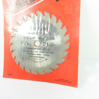 Acu-Edge AC 725 7-7 1/4" Carbide Tipped Circular Saw Blade 24 Tooth Universal Arbor