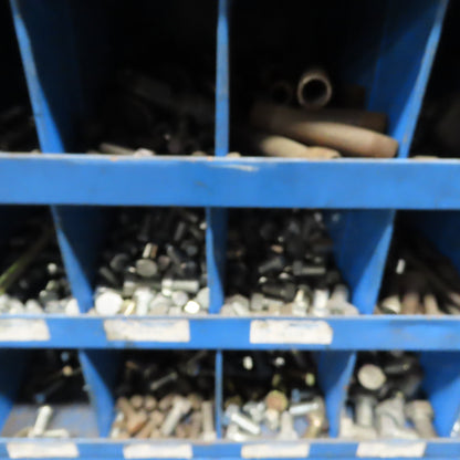 34"x12"x56" 80-Cubby Storage Parts Bin W/ Assorted Hardware Bolts Nuts Washers