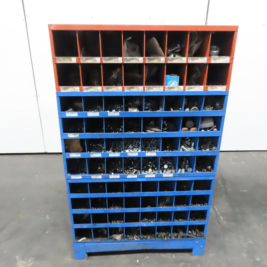 34"x12"x56" 80-Cubby Storage Parts Bin W/ Assorted Hardware Bolts Nuts Washers