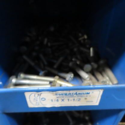34"x12"x59.5" 96-Cubby Storage Parts Bin W/ Assorted Hardware Bolts Nuts Washers