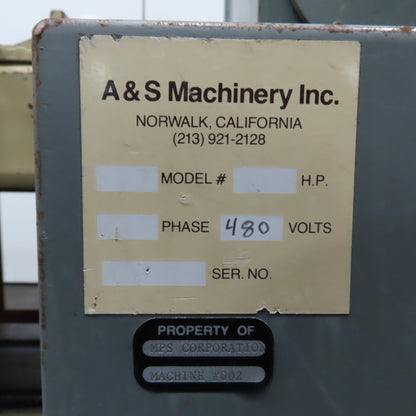 A&S Machinery 123"x36" Top Horizontal Sliding Table Panel Saw 10HP 480V 3Ph
