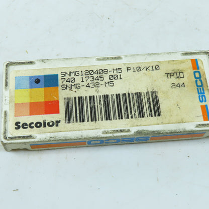 Seco SNMG120408-M5 Carbide Indexing Insert TiN TP10 Coated Lot Of 5