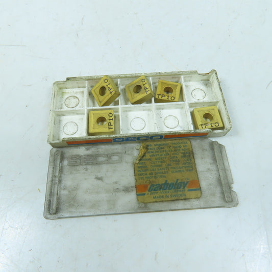 Seco SNMG120408-M5 Carbide Indexing Insert TiN TP10 Coated Lot Of 5