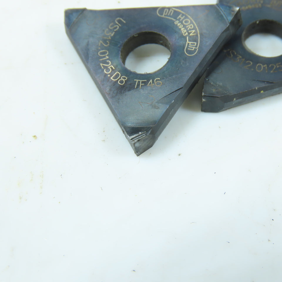PH Horn US312.0125.D8 Carbide Grooving Parting Off Indexing Insert Lot Of 4