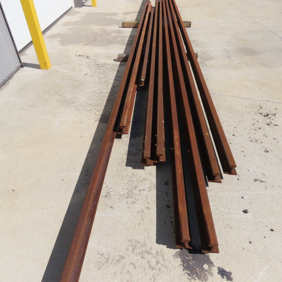 Heavy Duty Industrial Steel Crane Railroad Rails 13' to 122" Lengths Lot Of 9