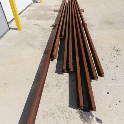 Heavy Duty Industrial Steel Crane Railroad Rails 13' to 122" Lengths Lot Of 9
