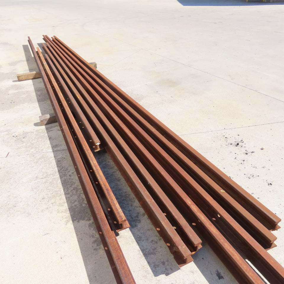 Heavy Duty Industrial Steel Crane Railroad Rails 13' to 122" Lengths Lot Of 9
