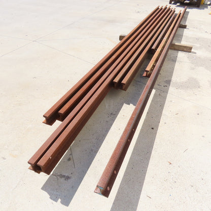 Heavy Duty Industrial Steel Crane Railroad Rails 13' to 122" Lengths Lot Of 9