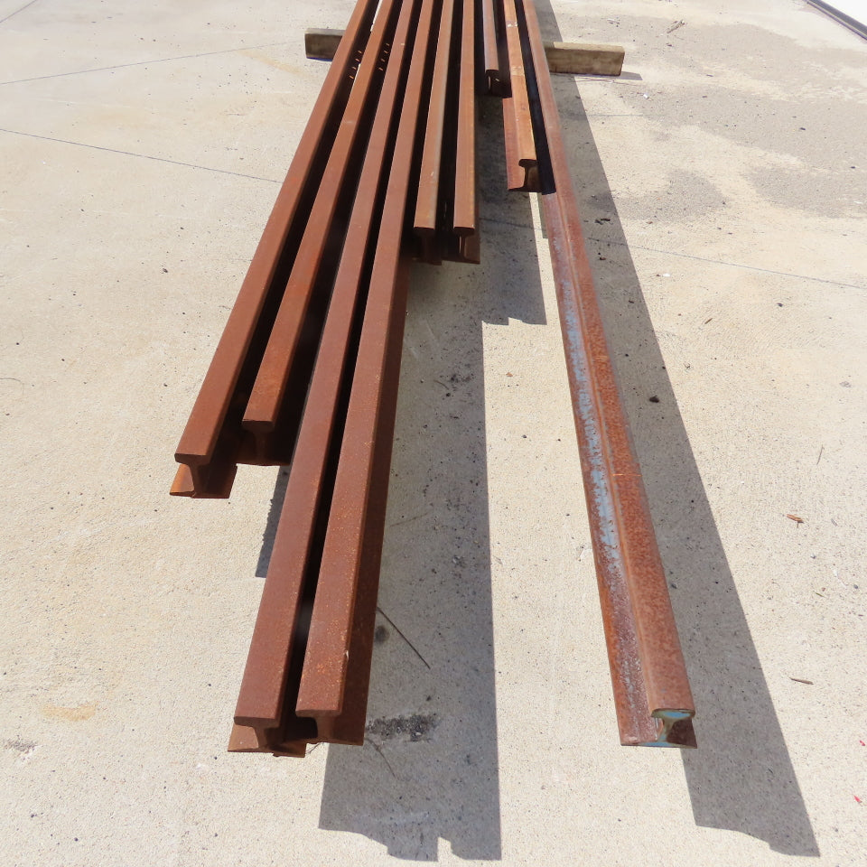 Heavy Duty Industrial Steel Crane Railroad Rails 13' to 122" Lengths Lot Of 9
