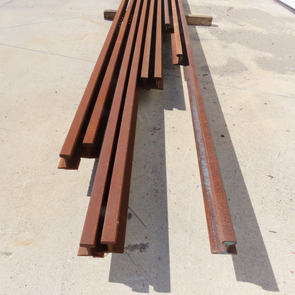 Heavy Duty Industrial Steel Crane Railroad Rails 13' to 122" Lengths Lot Of 9
