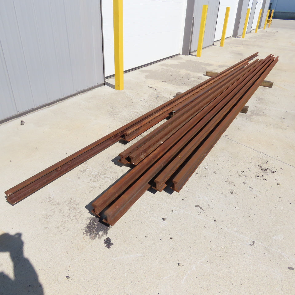Heavy Duty Industrial Steel Crane Railroad Rails 13' to 122" Lengths Lot Of 9