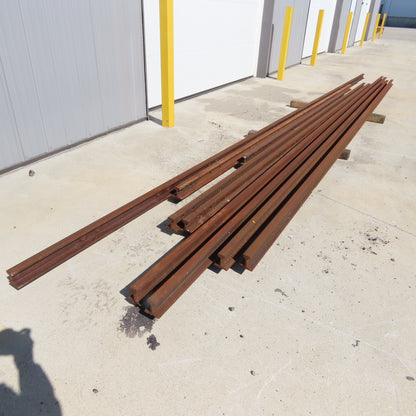 Heavy Duty Industrial Steel Crane Railroad Rails 13' to 122" Lengths Lot Of 9