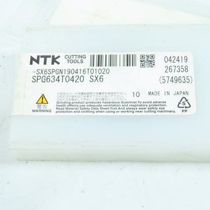 NTK SX6SPGN190416T01020 Carbide Indexing Insert Lot Of 4