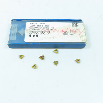 Komet W29 10130.048425 Carbide Indexing Insert TiN Coated Lot Of 6