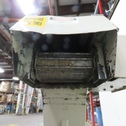 Enomoto Incline Chip Conveyor 3Ph 220V 56"x9.5" Intake 1.5FPM W/Coolant Recovery