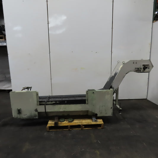 Enomoto Incline Chip Conveyor 3Ph 220V 56"x9.5" Intake 1.5FPM W/Coolant Recovery