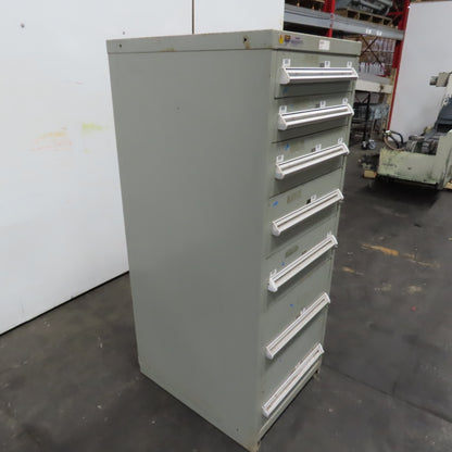 Stanley Vidmar 7 Drawer Small Parts Tools Storage Shop Cabinet 22.5" x 28" x 59"