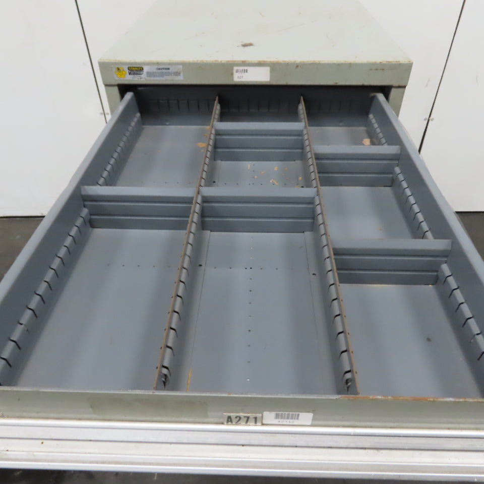 Stanley Vidmar 7 Drawer Small Parts Tools Storage Shop Cabinet 22.5" x 28" x 59"