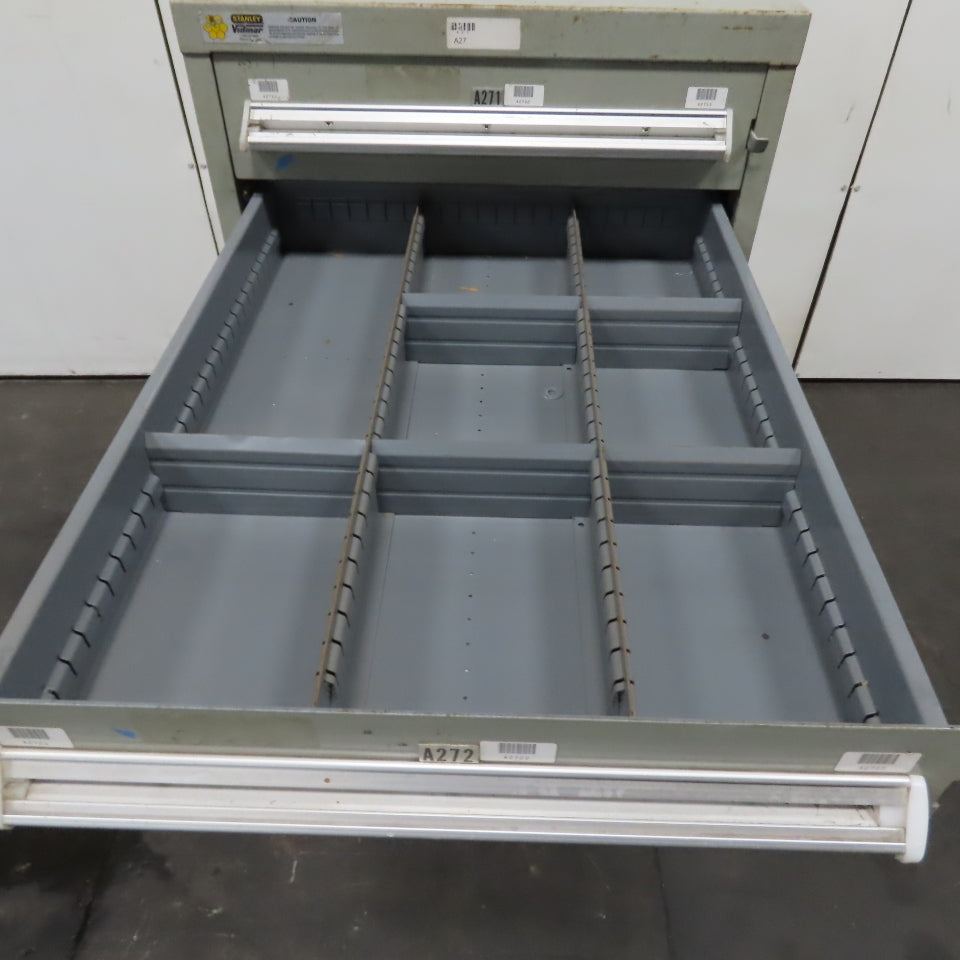 Stanley Vidmar 7 Drawer Small Parts Tools Storage Shop Cabinet 22.5" x 28" x 59"