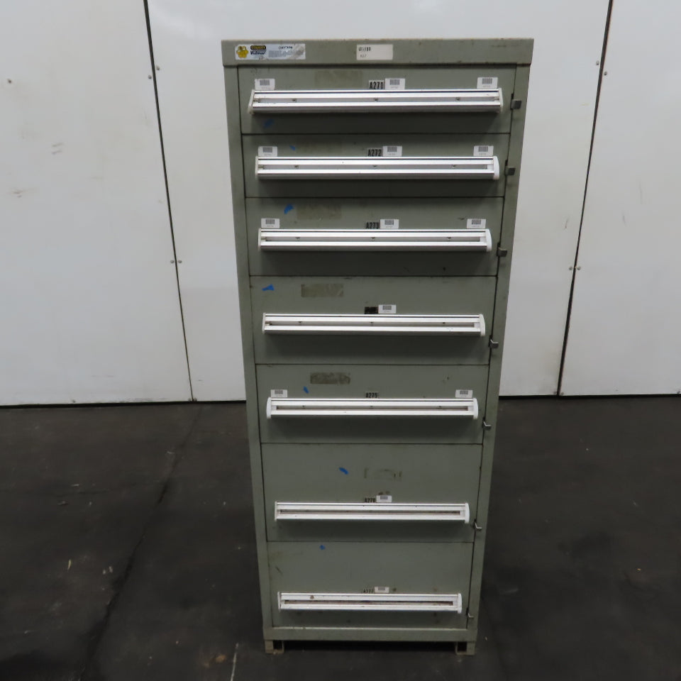 Stanley Vidmar 7 Drawer Small Parts Tools Storage Shop Cabinet 22.5" x 28" x 59"