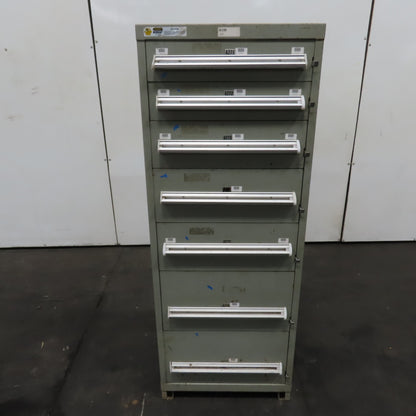 Stanley Vidmar 7 Drawer Small Parts Tools Storage Shop Cabinet 22.5" x 28" x 59"