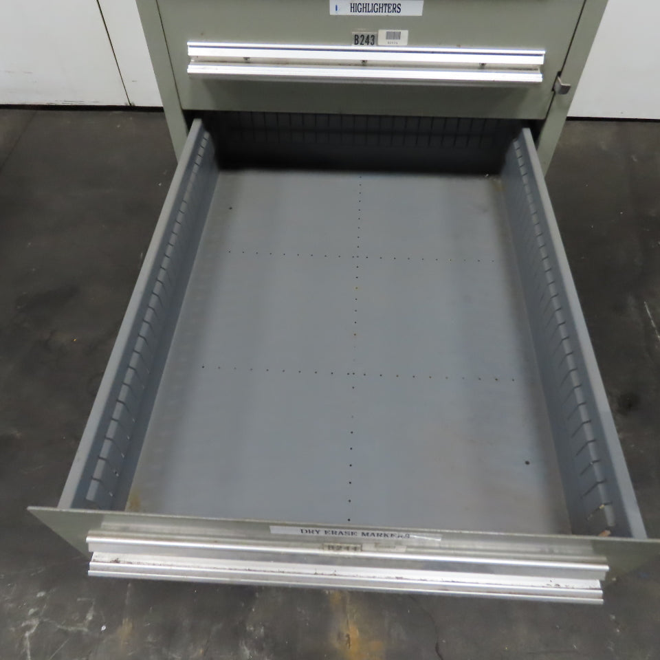 Stanley Vidmar 8 Drawer Small Parts Tools Storage Shop Cabinet 22.5" x 28" x 59"
