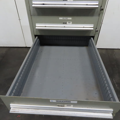 Stanley Vidmar 8 Drawer Small Parts Tools Storage Shop Cabinet 22.5" x 28" x 59"