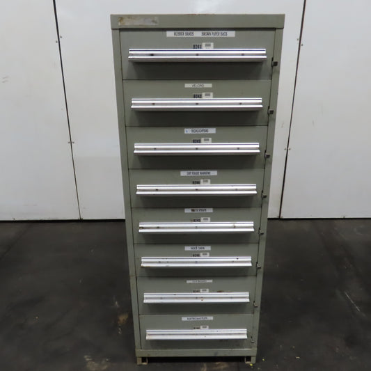 Stanley Vidmar 8 Drawer Small Parts Tools Storage Shop Cabinet 22.5" x 28" x 59"